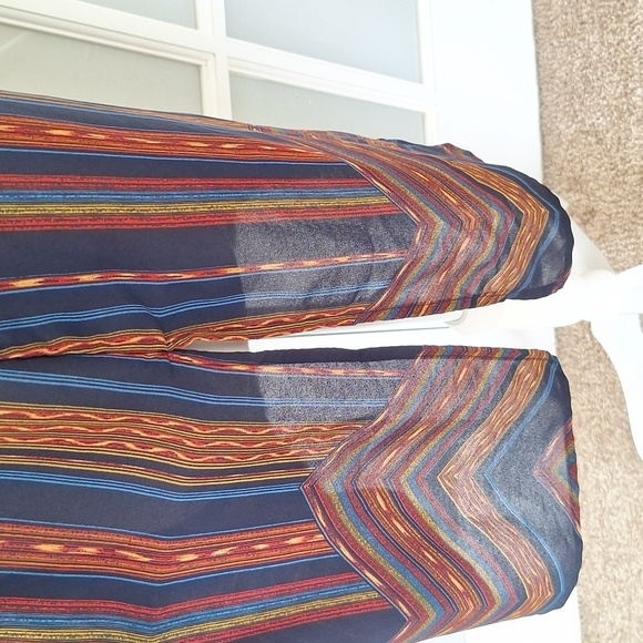 Bobeau Split Side Mock Neck Stripe Tunic Blouse - Picture 8 of 16